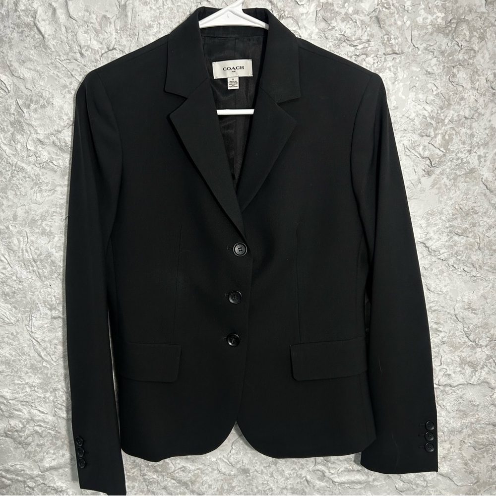 Coach Black Wool Blazer